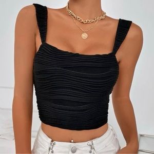 Black crop cami top